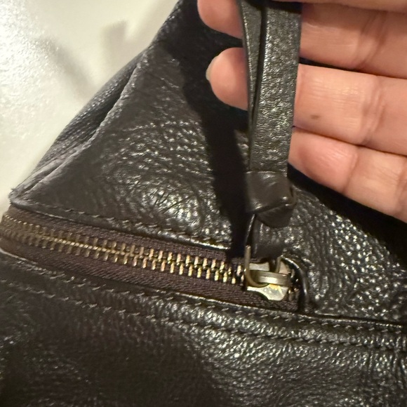 Frye and Co Embossed Floral Leather Drawstring  Backpack Purse Espresso Brown main image 6